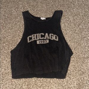 Garage Black Graphic Crop Muscle Tee